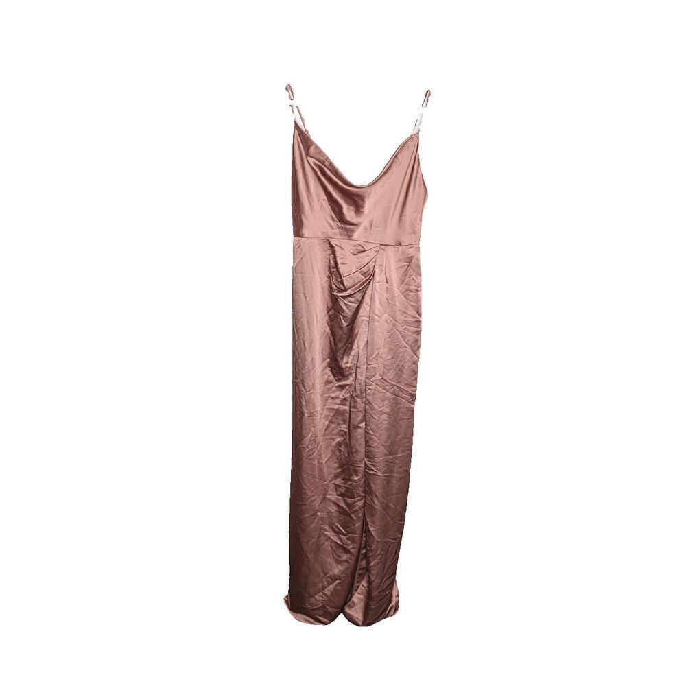 Dessy Collection Sienna Cowl Neck Maxi Formal Dress Pink Size 4R